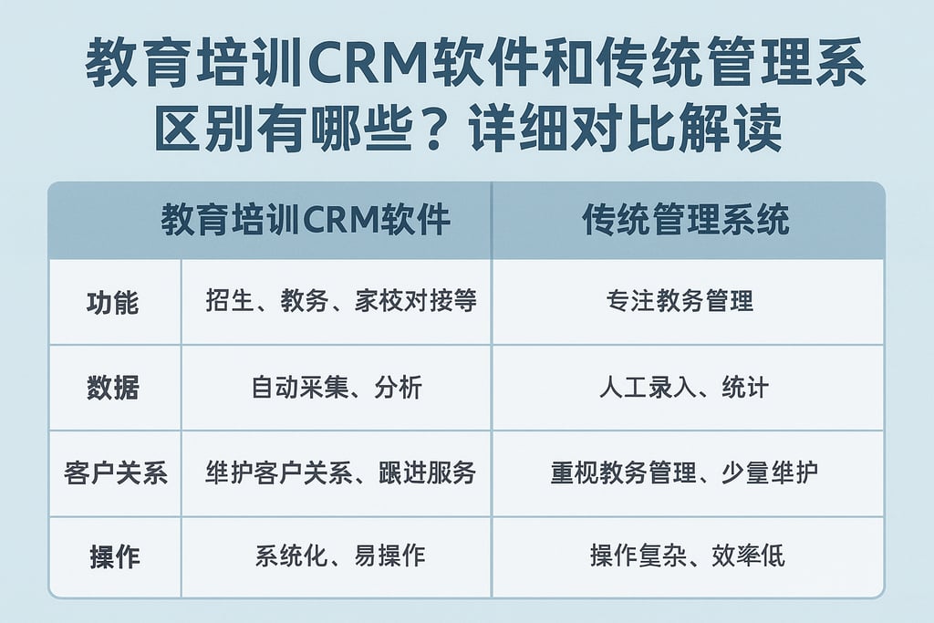 教育培训CRM软件和传统管理系统区别有哪些？详细对比解读