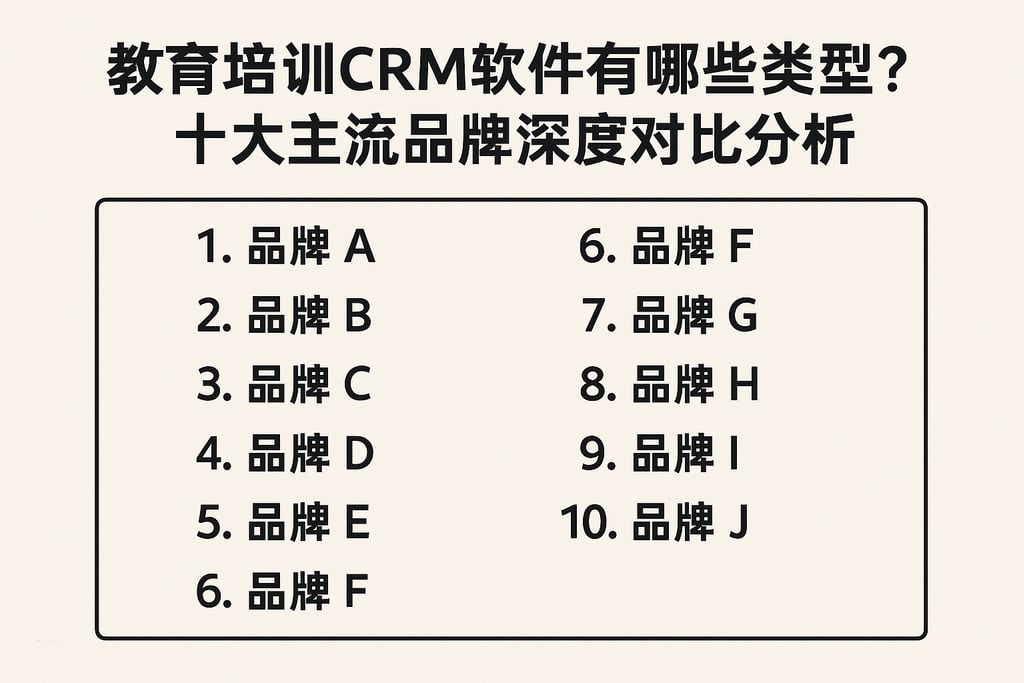 教育培训CRM软件有哪些类型？十大主流品牌深度对比分析
