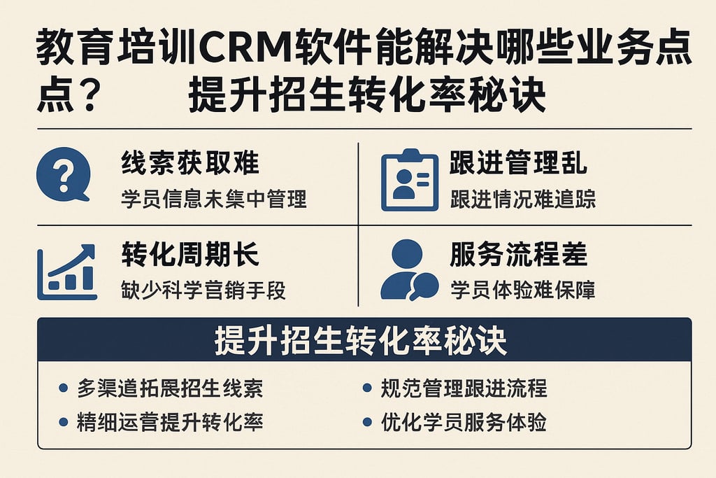 教育培训CRM软件能解决哪些业务痛点？提升招生转化率秘诀