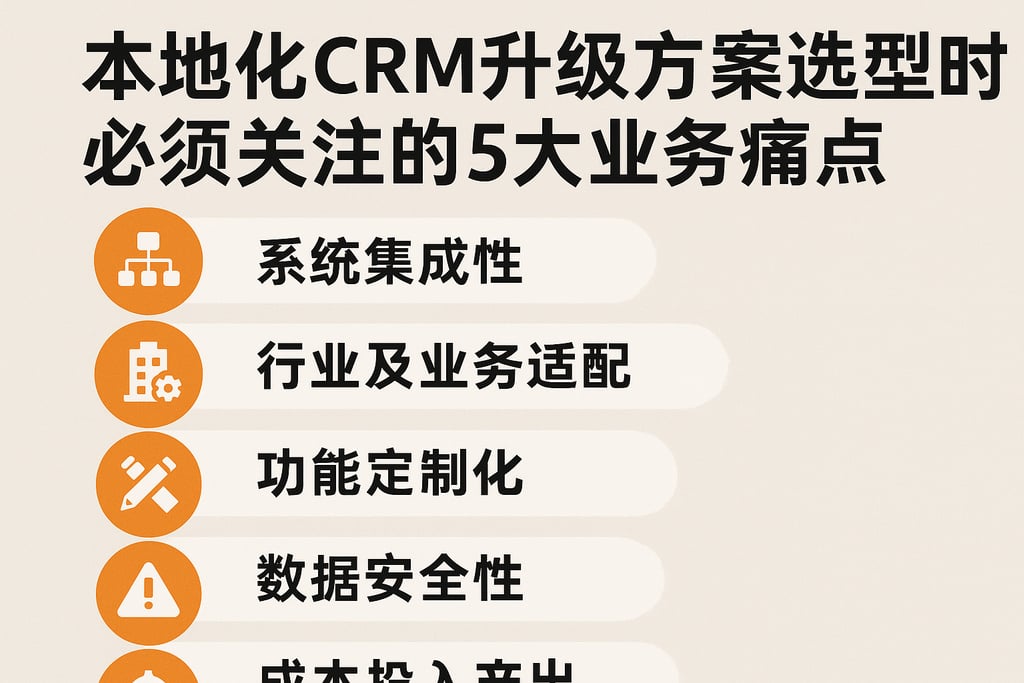 本地化CRM升级方案选型时必须关注的5大业务痛点