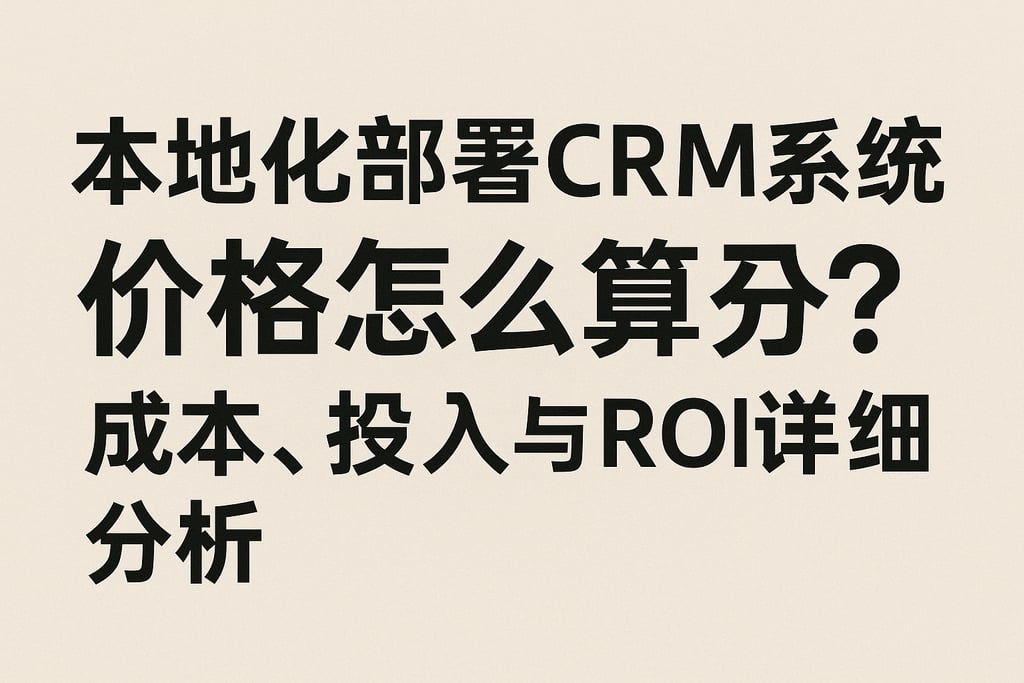 本地化部署CRM系统价格怎么算？成本、投入与ROI详细分析