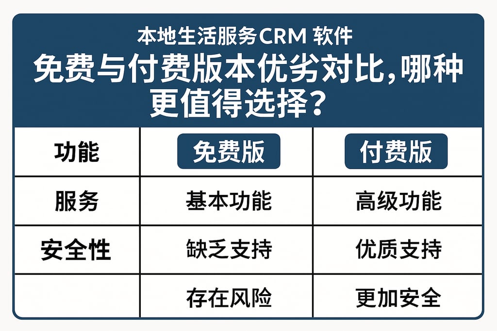 本地生活服务CRM软件免费与付费版本优劣对比，哪种更值得选择？
