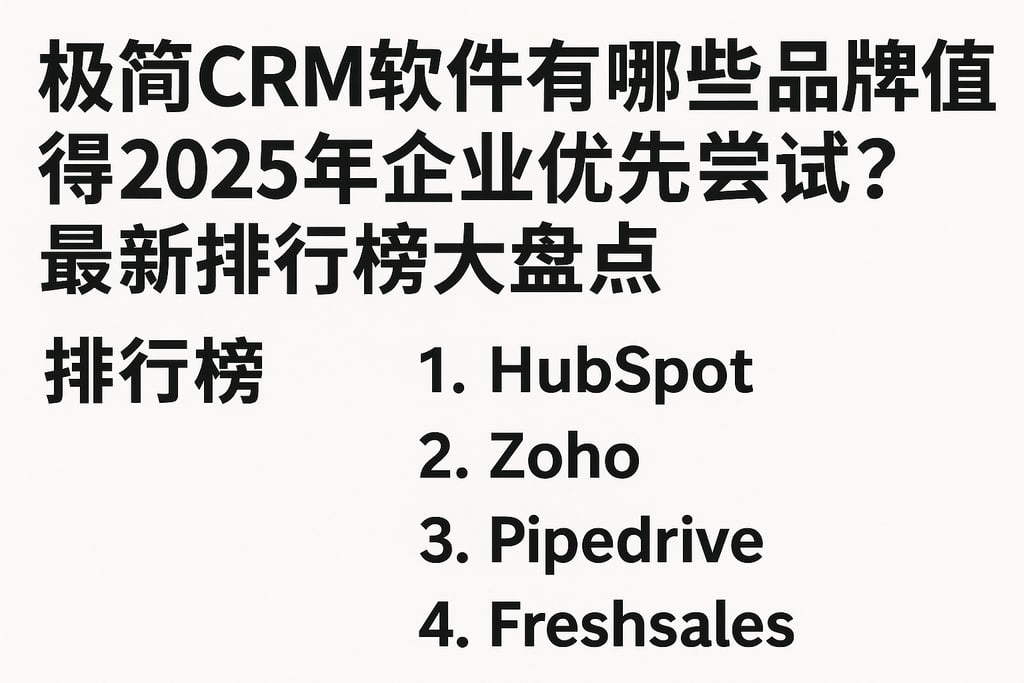 极简CRM软件有哪些品牌值得2025年企业优先尝试？最新排行榜大盘点
