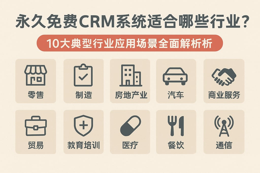 永久免费CRM系统适合哪些行业？10大典型行业应用场景全面解析