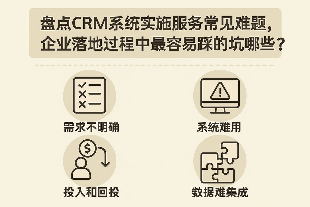 盘点CRM系统实施服务常见难题，企业落地过程中最容易踩的坑有哪些？