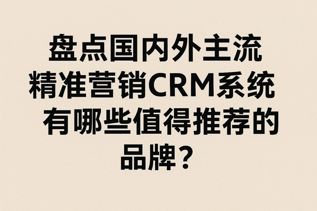 盘点国内外主流精准营销CRM系统，有哪些值得推荐的品牌？