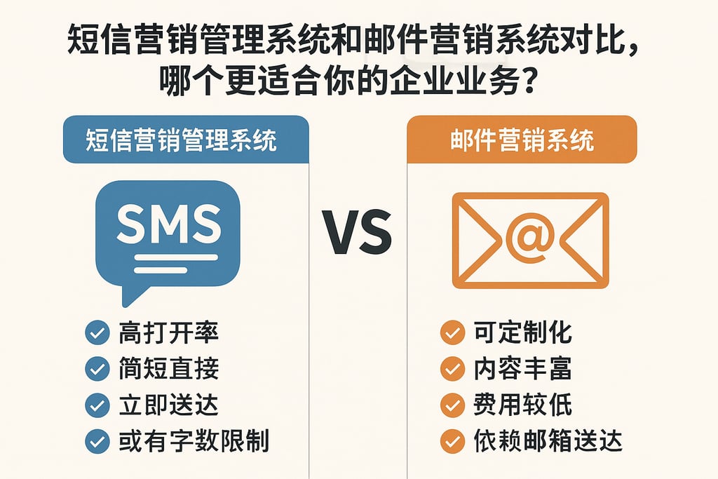 短信营销管理系统和邮件营销系统对比，哪个更适合你的企业业务？