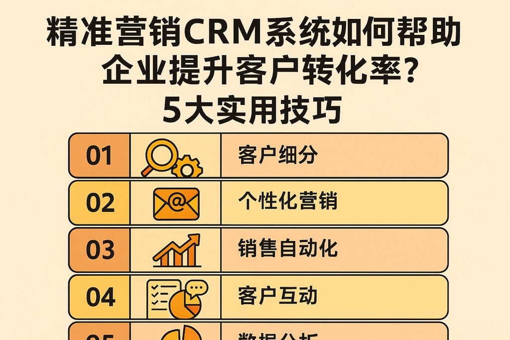 精准营销CRM系统如何帮助企业提升客户转化率？5大实用技巧