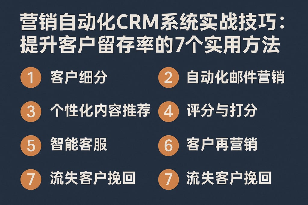 营销自动化CRM系统实战技巧：提升客户留存率的7个实用方法
