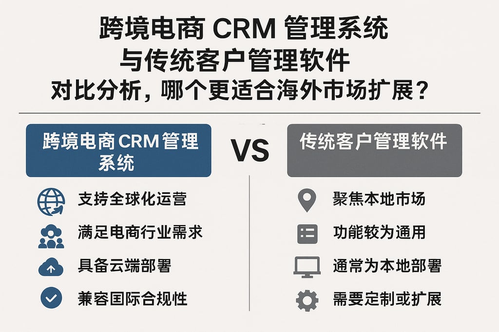 跨境电商CRM管理系统与传统客户管理软件对比分析，哪个更适合海外市场扩展？