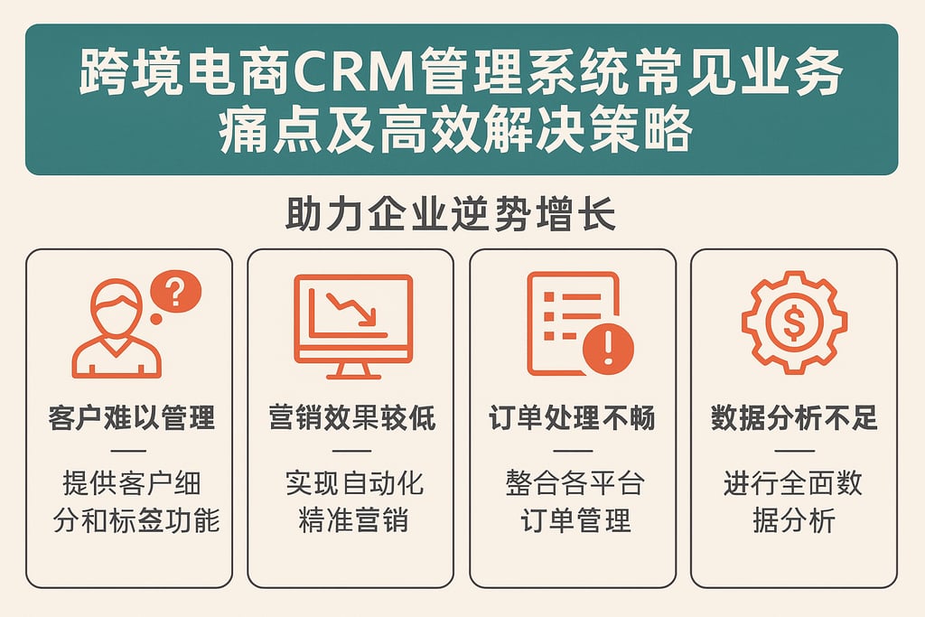 跨境电商CRM管理系统常见业务痛点及高效解决策略，助力企业逆势增长