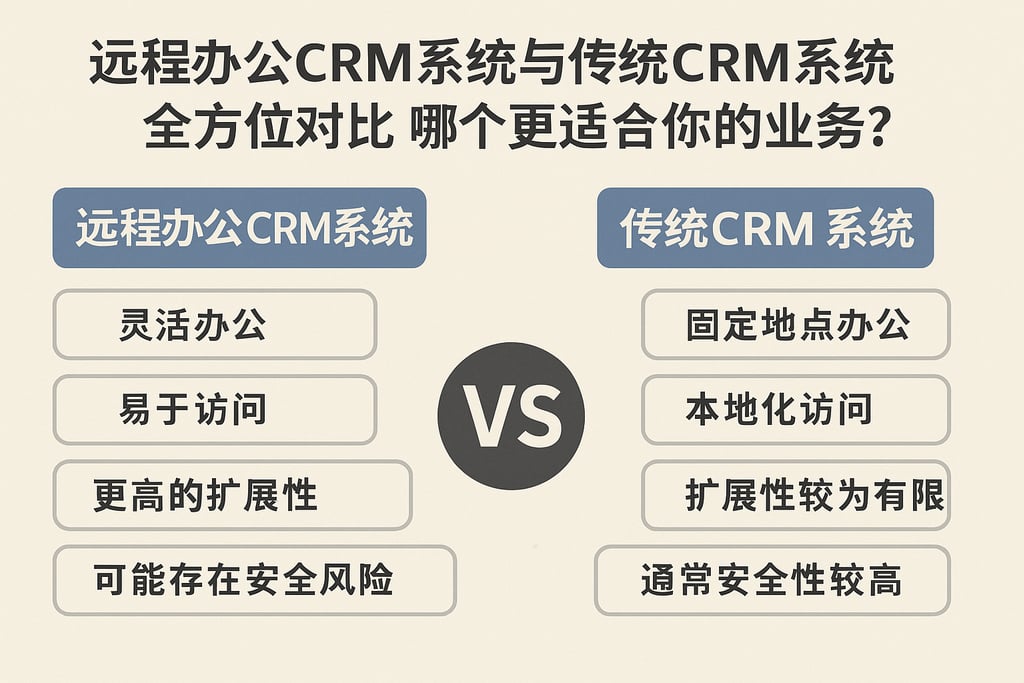 远程办公CRM系统与传统CRM系统全方位对比，哪个更适合你的业务？
