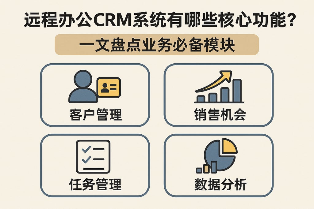 远程办公CRM系统有哪些核心功能？一文盘点业务必备模块