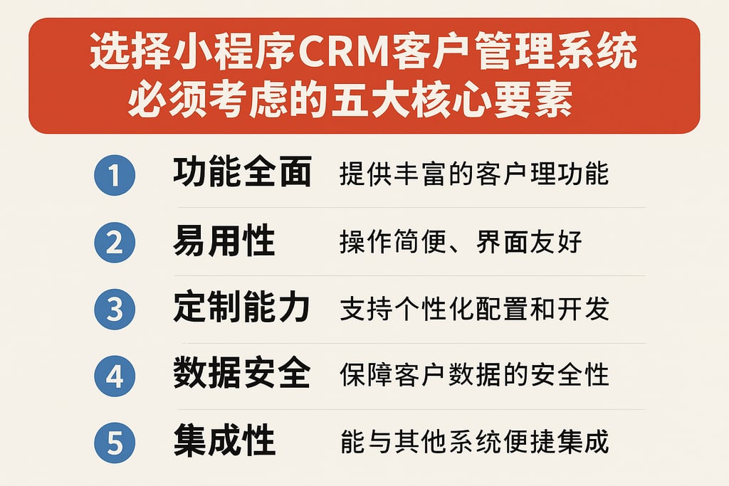 选择小程序CRM客户管理系统时必须考虑的五大核心要素