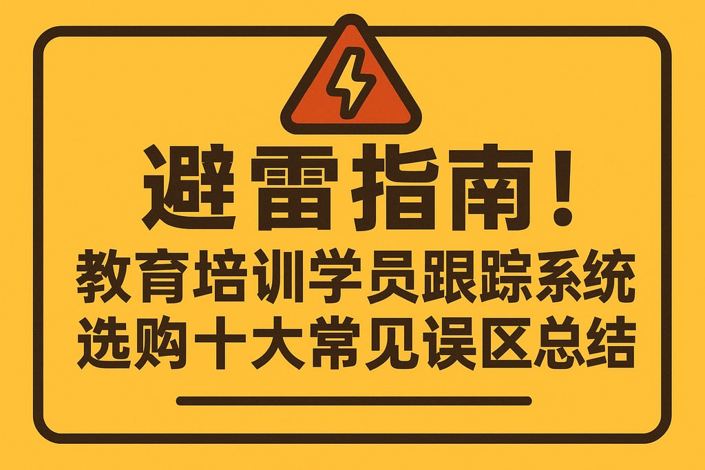 避雷指南！教育培训学员跟踪系统选购十大常见误区总结