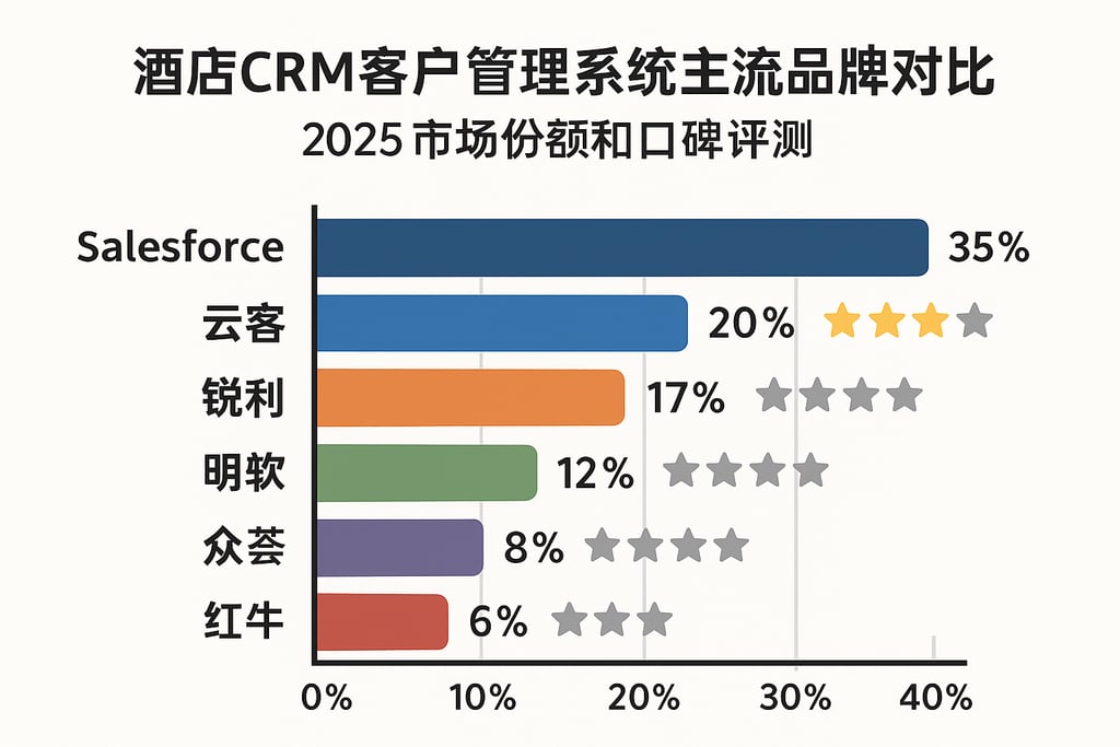 酒店CRM客户管理系统主流品牌对比，2025市场份额和口碑评测