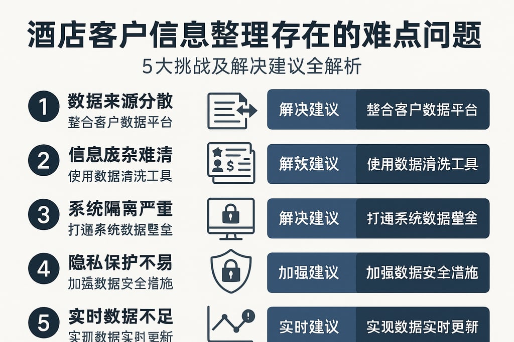 酒店客户信息整理存在的难点问题，5大挑战及解决建议全解析