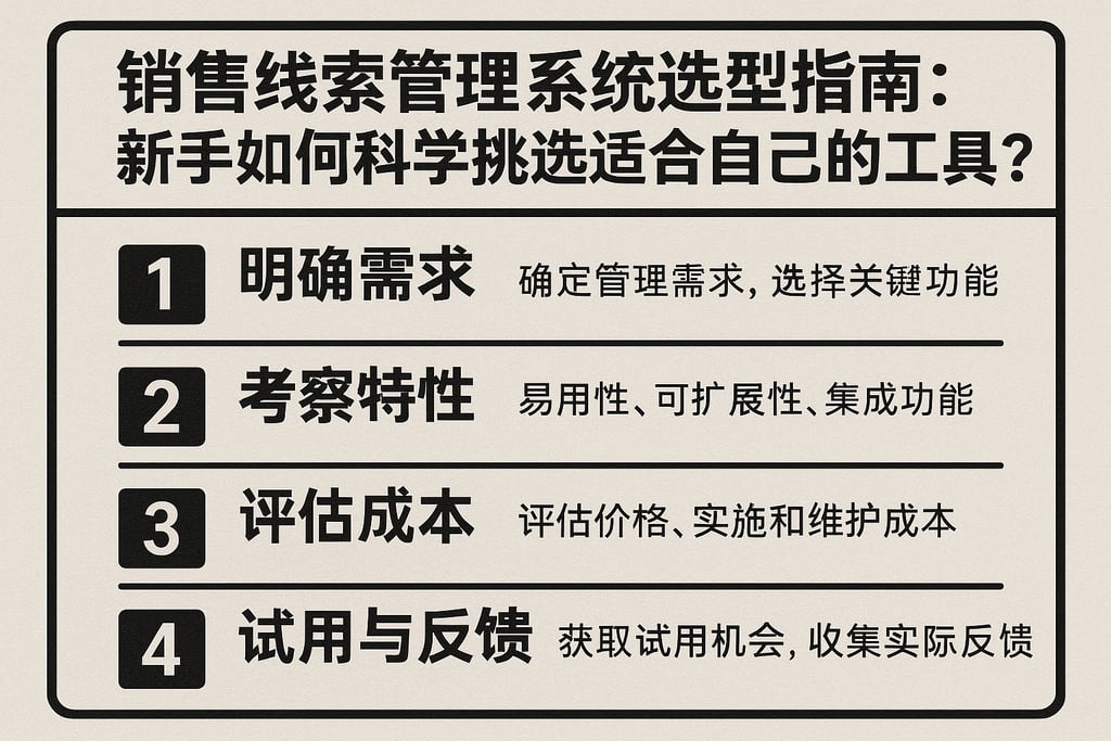 销售线索管理系统选型指南：新手如何科学挑选适合自己的工具？
