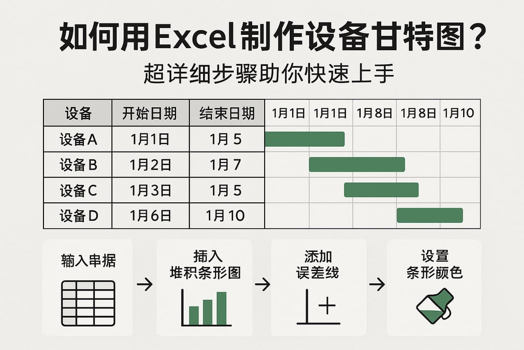 如何用Excel制作设备甘特图?超详细步骤助你快速上手 | 零代码企业数字化知识站