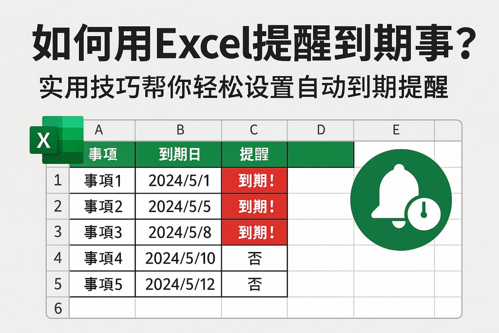 如何用Excel提醒到期事项？实用技巧帮你轻松设置自动到期提醒 | 零代码企业数字化知识站