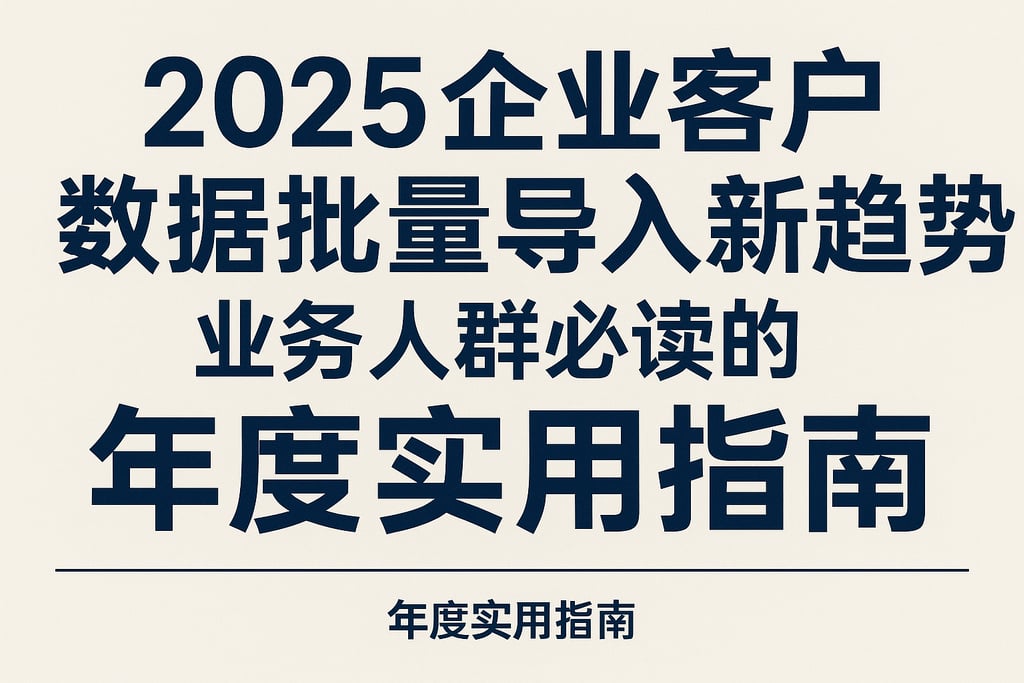 2025企业客户数据批量导入新趋势，业务人群必读的年度实用指南