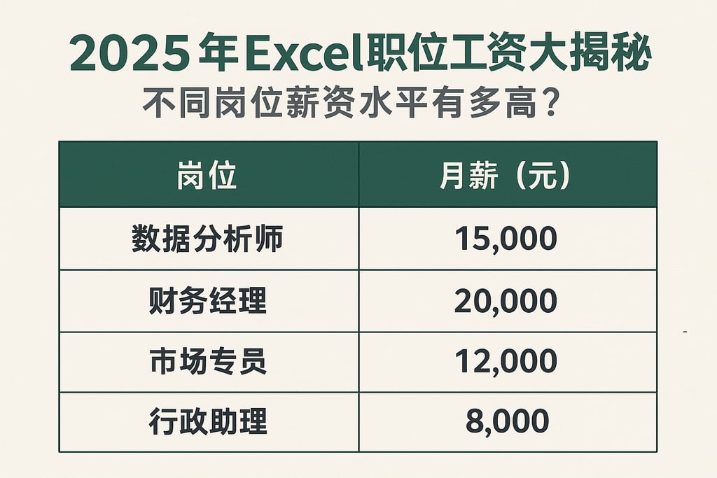 2025年Excel职位工资大揭秘：不同岗位薪资水平有多高？