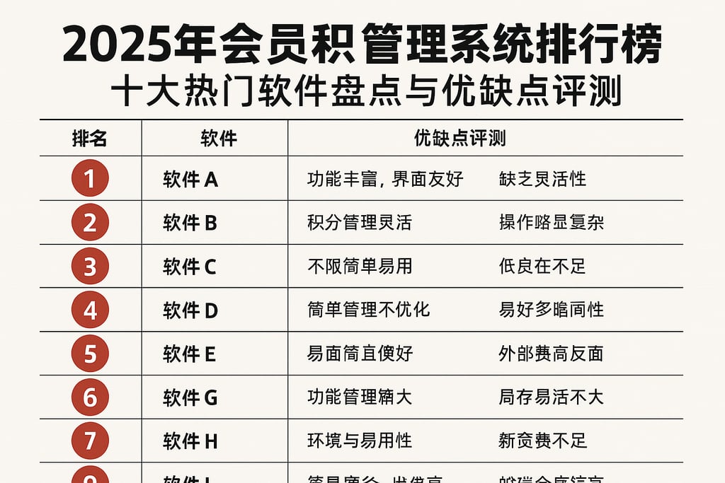 2025年会员积分管理系统排行榜，十大热门软件盘点与优缺点评测