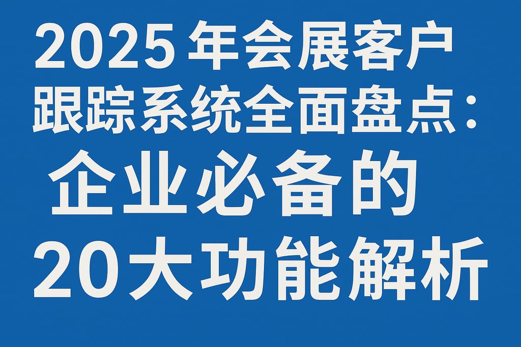 2025年会展客户跟踪系统全面盘点：企业必备的20大功能解析