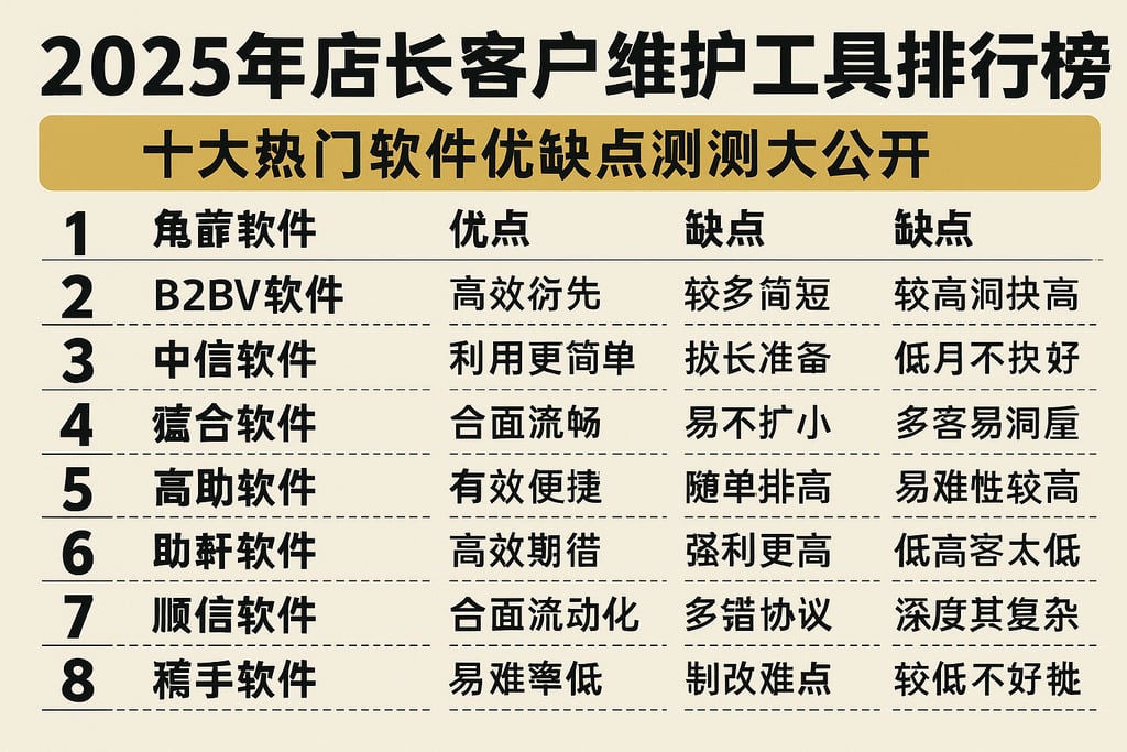 2025年店长客户维护工具排行榜：十大热门软件优缺点评测大公开