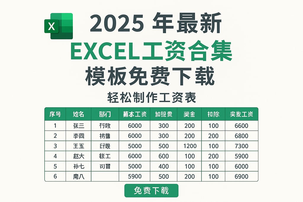 2025年最新excel工资合集模板免费下载，轻松制作工资表