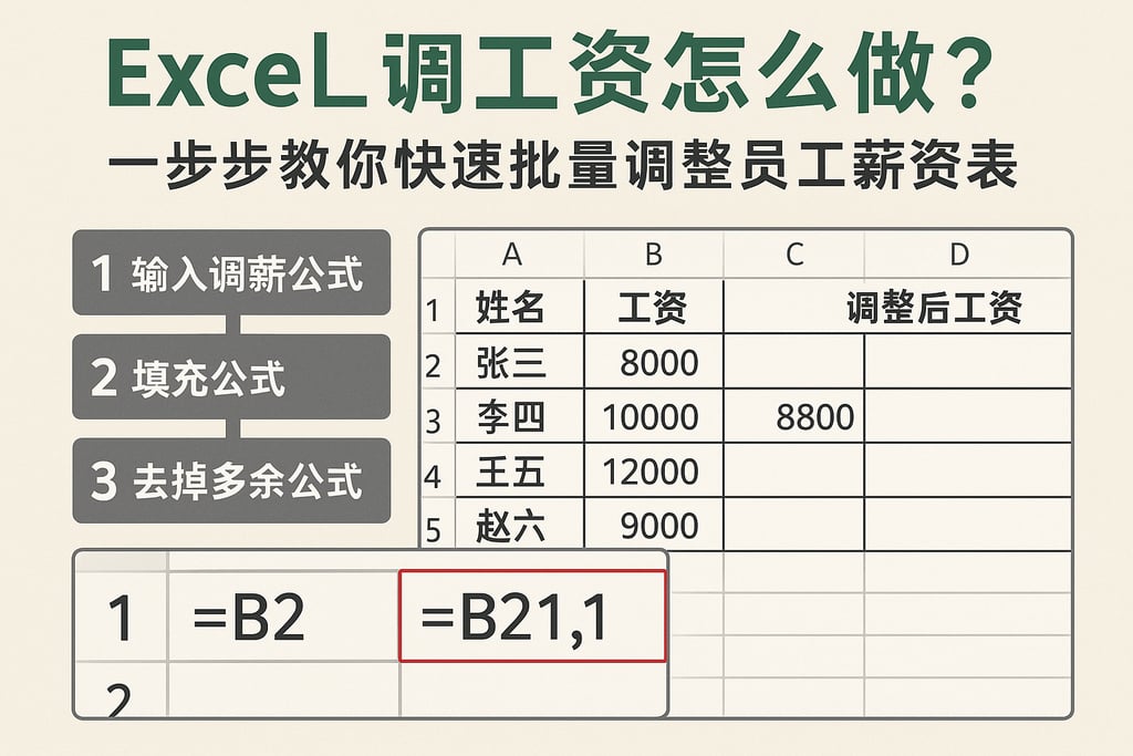 Excel上调工资怎么做？一步步教你快速批量调整员工薪资表