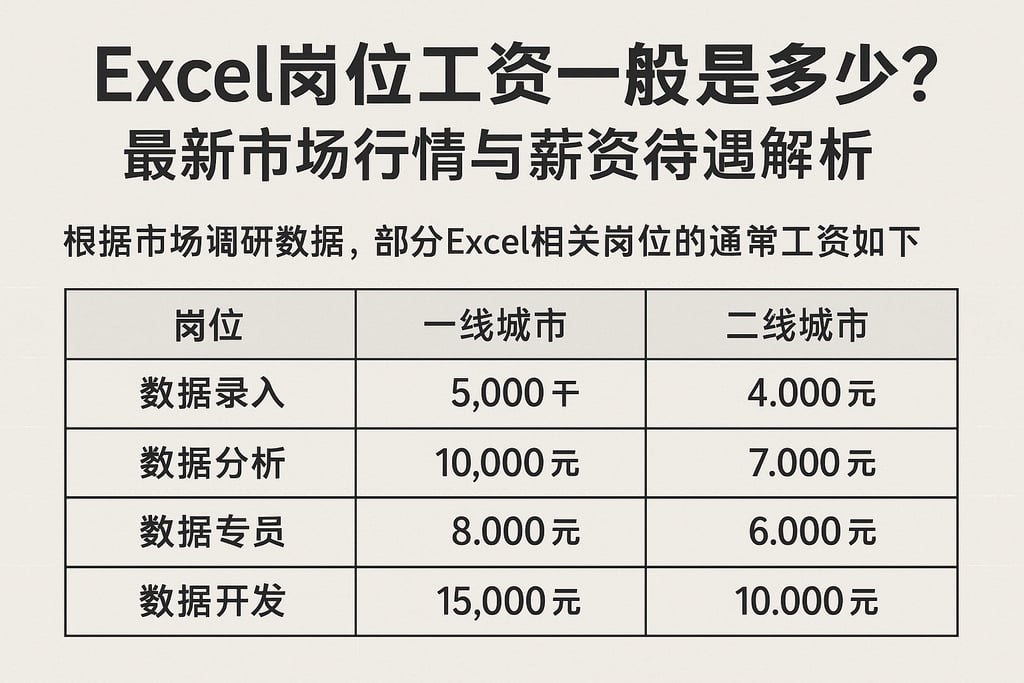 Excel岗位工资一般是多少？最新市场行情与薪资待遇解析
