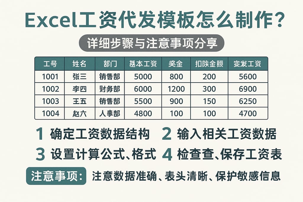 Excel工资代发模板怎么制作？详细步骤与注意事项分享