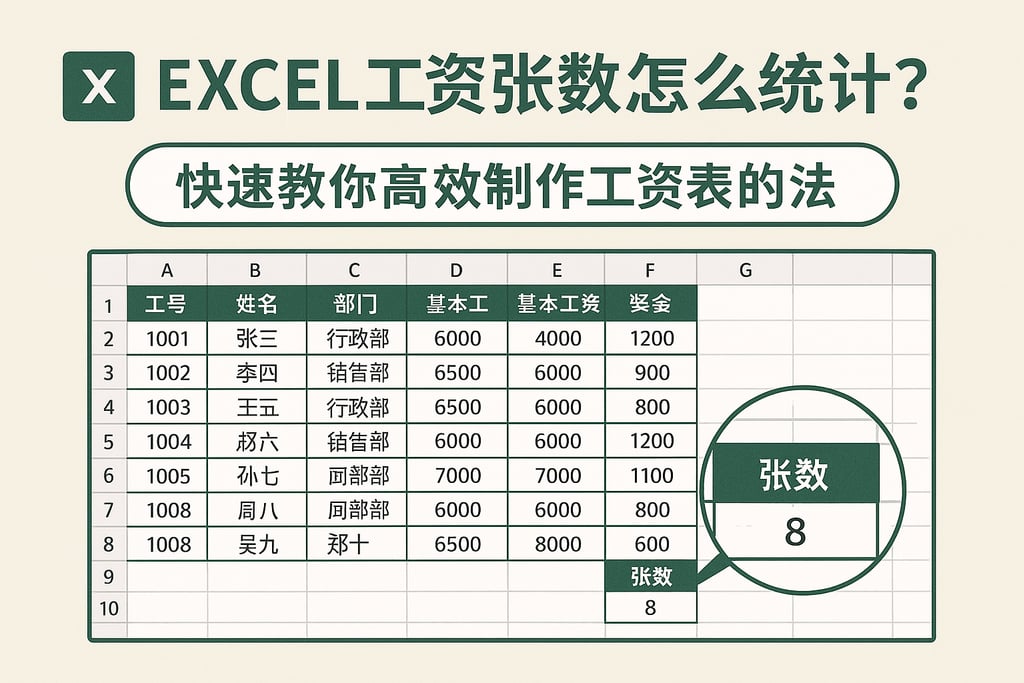 Excel工资张数怎么统计？快速教你高效制作工资表的方法