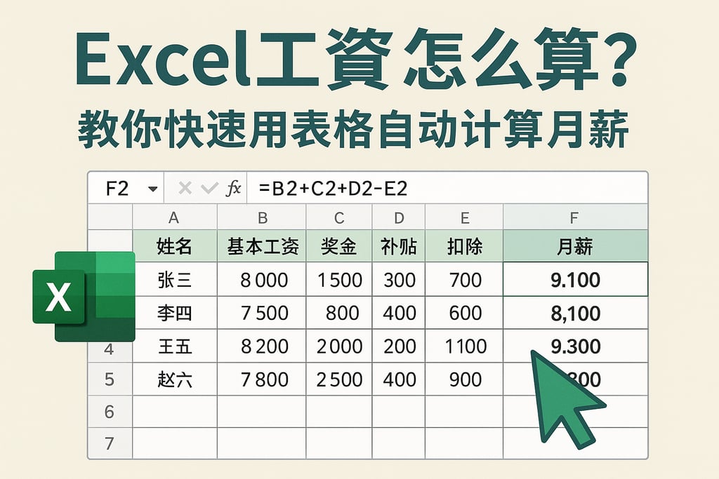 Excel工资怎么算？教你快速用表格自动计算月薪
