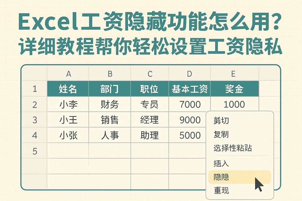 Excel工资隐藏功能怎么用？详细教程帮你轻松设置工资表隐私