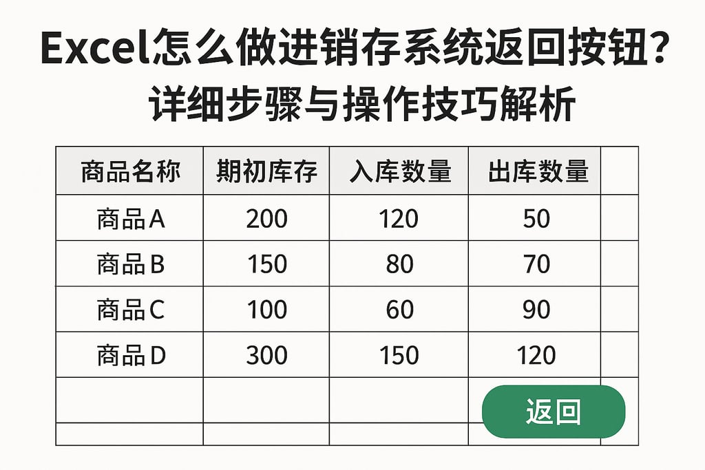 Excel怎么做进销存系统返回按钮？详细步骤与操作技巧解析
