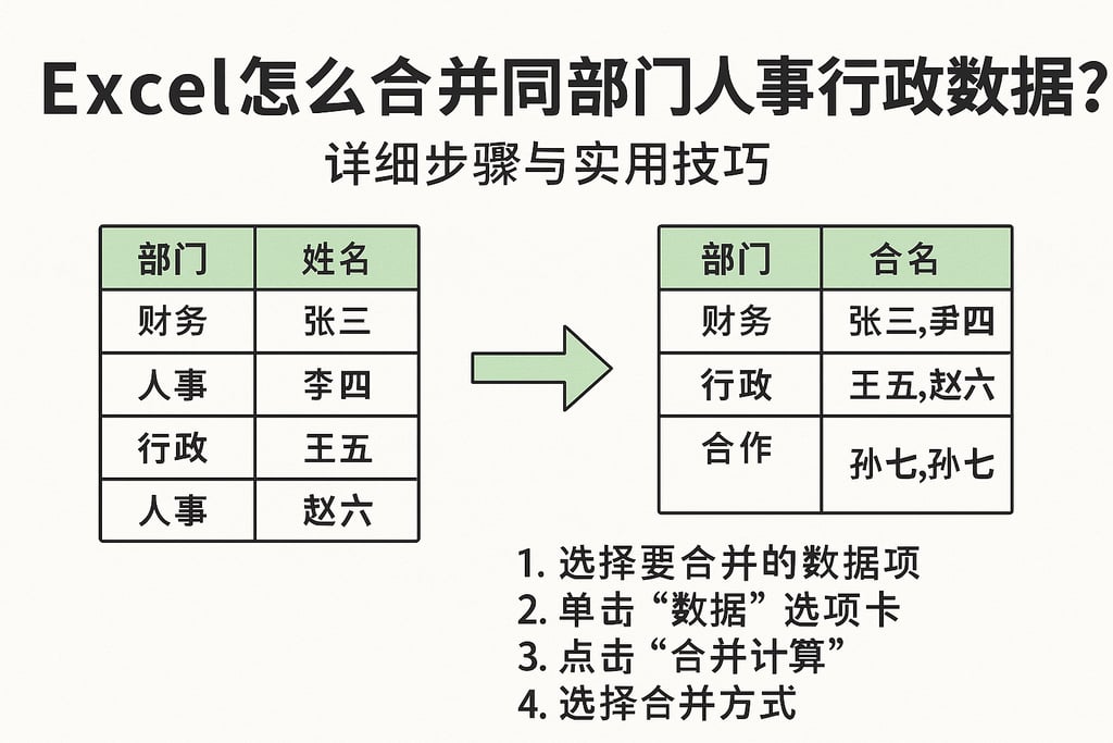 Excel怎么合并同部门人事行政数据？详细步骤与实用技巧