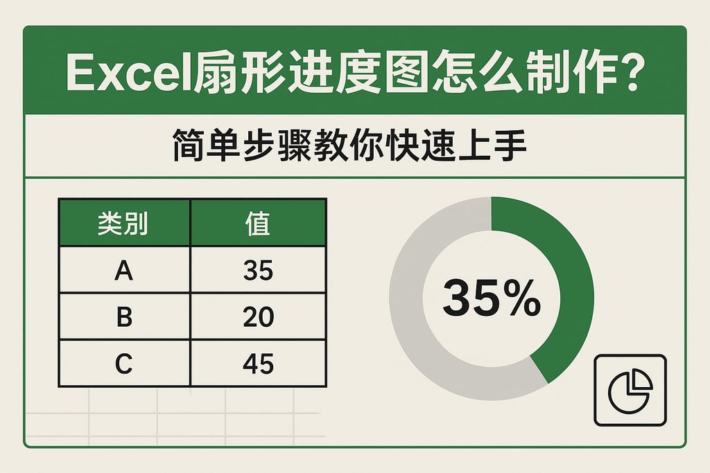 Excel扇形进度图怎么制作？简单步骤教你快速上手