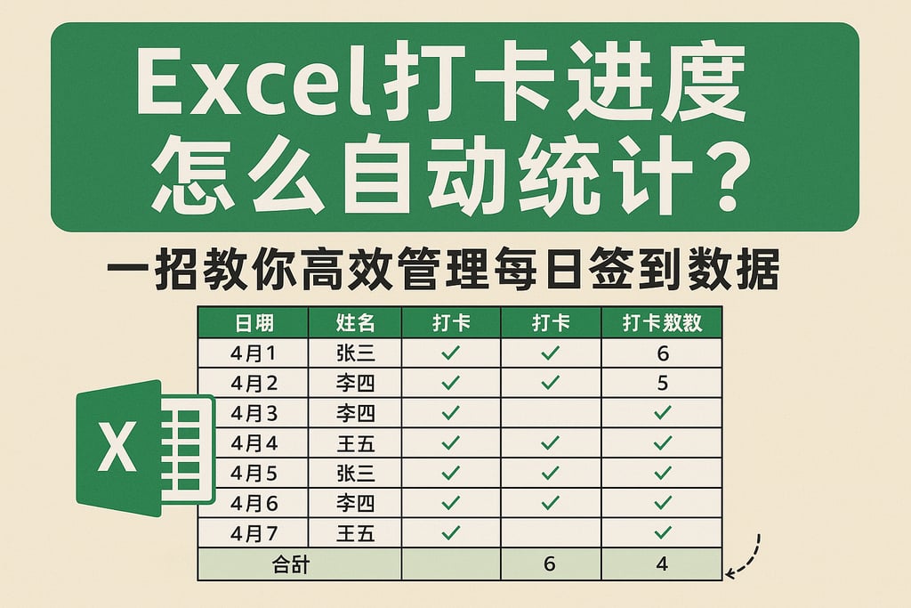 Excel打卡进度怎么自动统计？一招教你高效管理每日签到数据