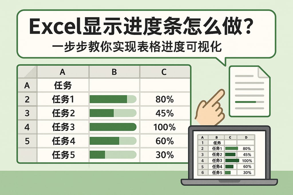 Excel显示进度条怎么做？一步步教你实现表格进度可视化