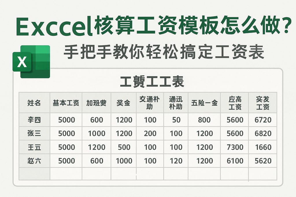 Excel核算工资模板怎么做？手把手教你轻松搞定工资表