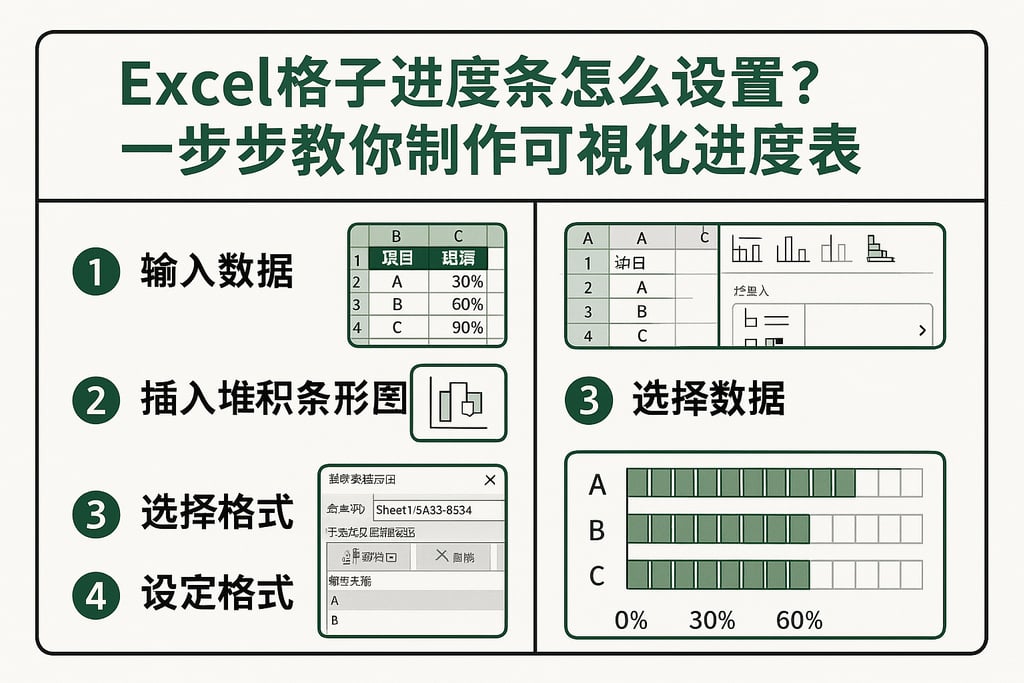 Excel格子进度条怎么设置？一步步教你制作可视化进度表
