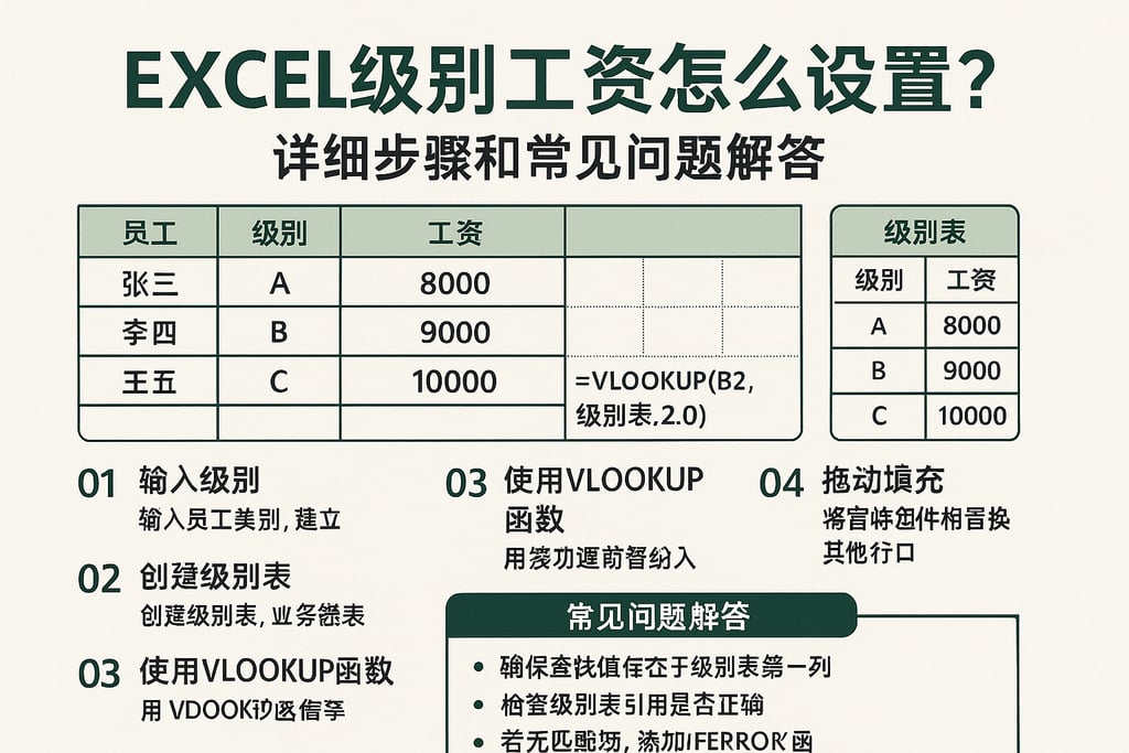 Excel级别工资怎么设置？详细步骤和常见问题解答