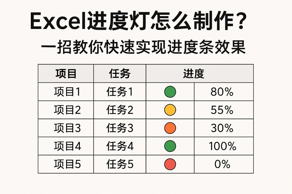 Excel进度灯怎么制作？一招教你快速实现进度条效果