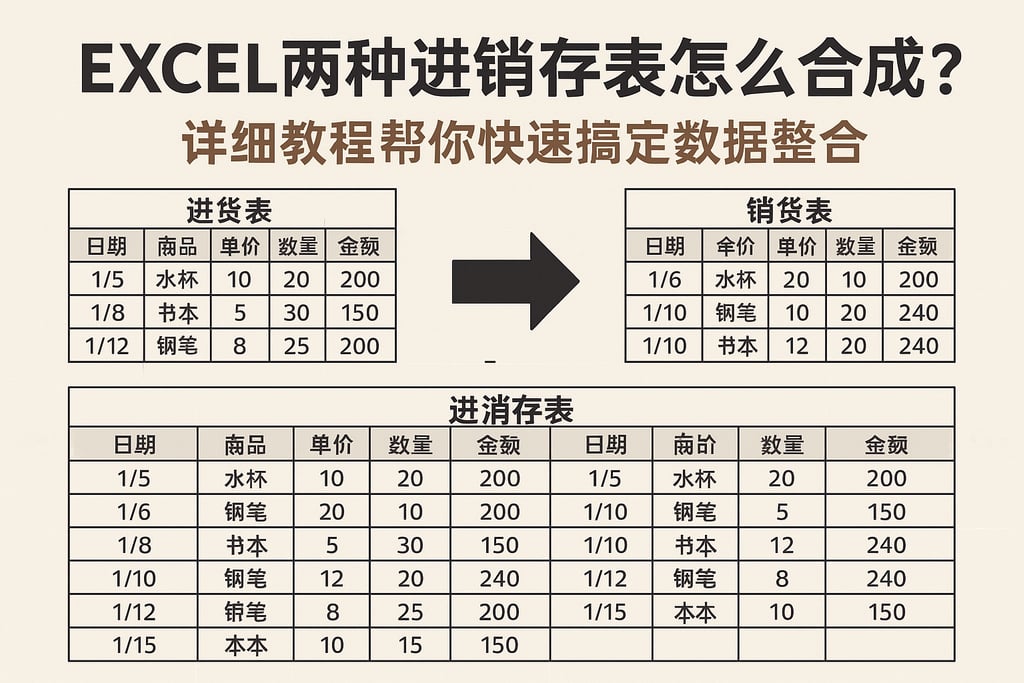excel两种进销存表怎么合成？详细教程帮你快速搞定数据整合
