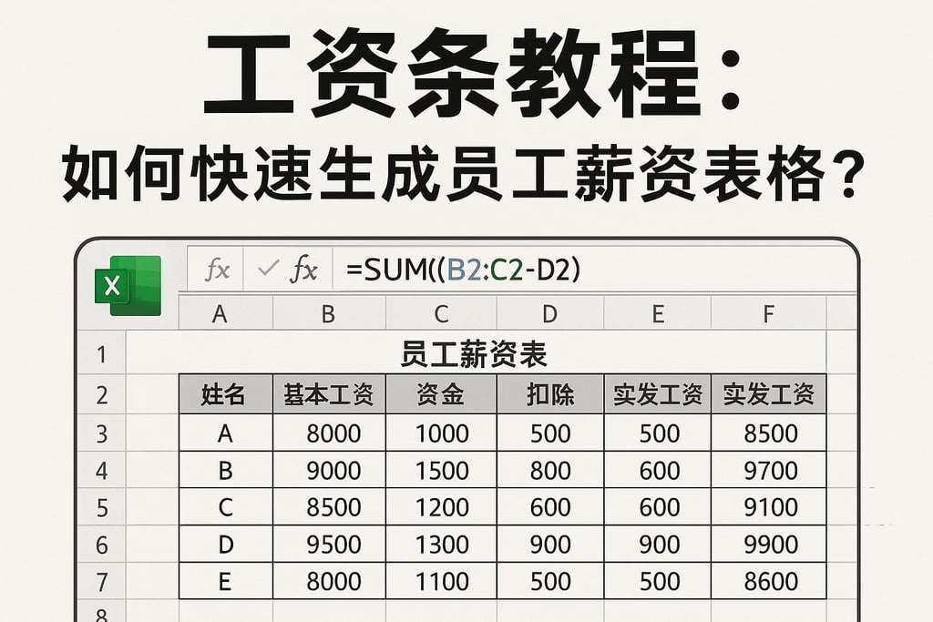 excel中制作工资条教程：如何快速生成员工薪资表格？
