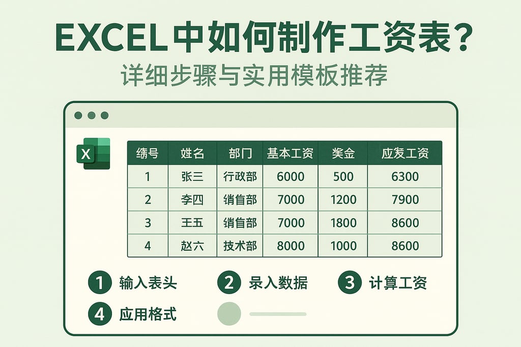 excel中如何制作工资表？详细步骤与实用模板推荐