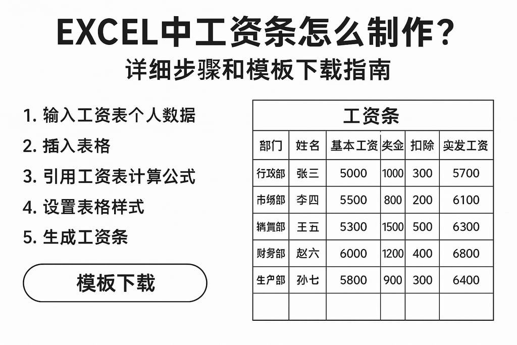 excel中工资条怎么制作？详细步骤和模板下载指南