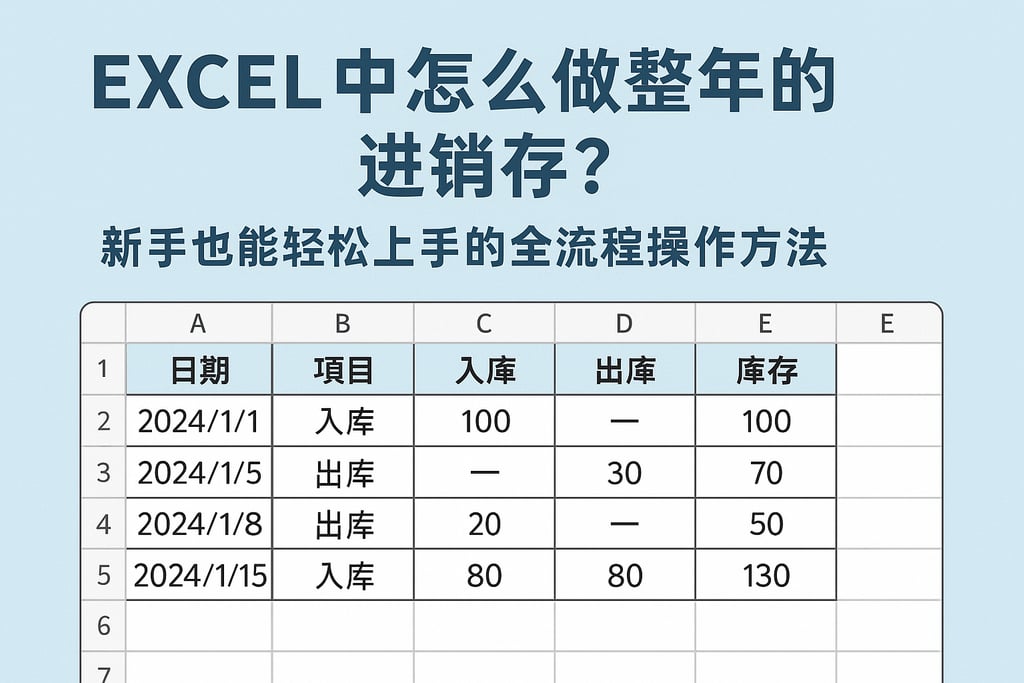 excel中怎么做整年的进销存？新手也能轻松上手的全流程操作方法
